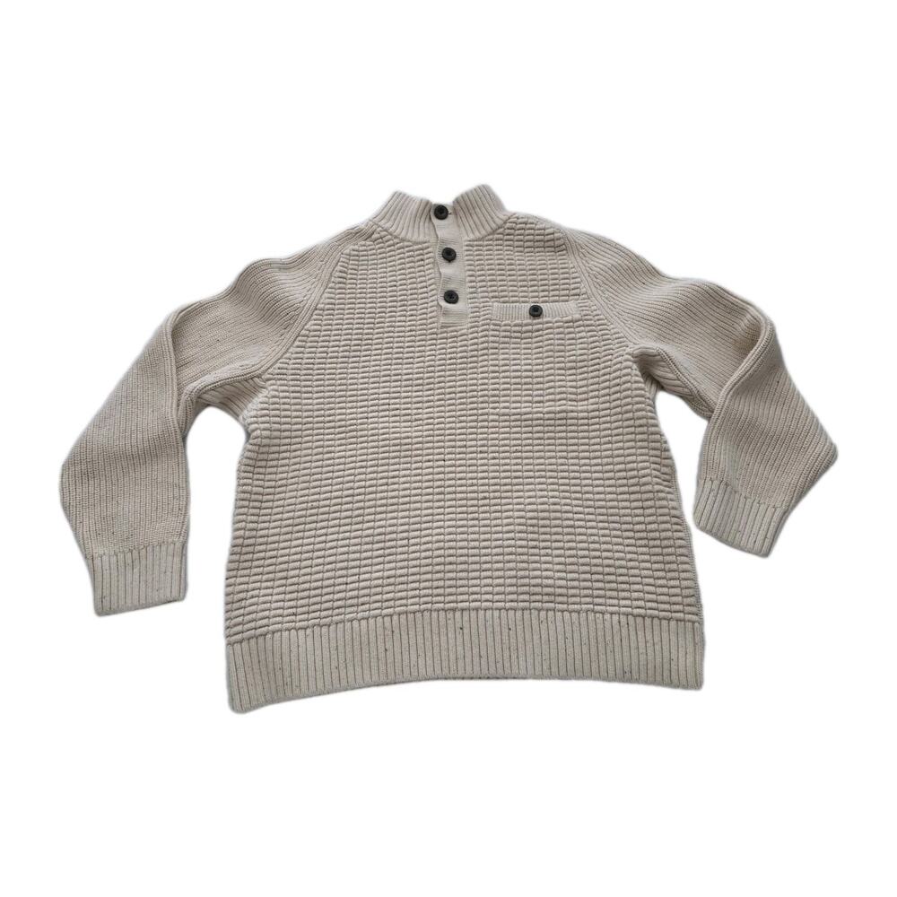 Duluth Trading Co Waffle Knit Sweater Men’s Medium Warm Cozy Heavy Fisherman